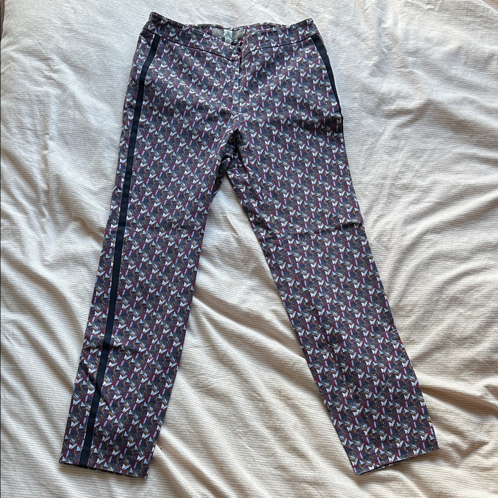 Tristan Vintage Looks Patterned Pants with Side Stripes